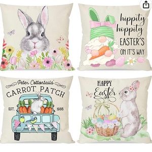 NWT Easter 18x18 pillowcase covers set of 4. Never used.